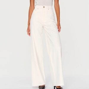 DLl1961 Hepburn Wide Leg High Rise 31" Jeans Size 29 Eggshell